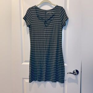 Aero Seriously Soft Army Green Striped Dress Size Small